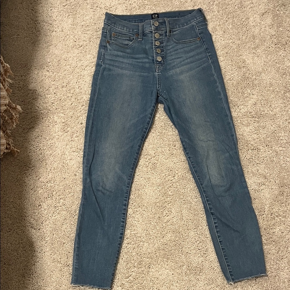 GAP High Rise Blue Denim Stretchy Skinny Jeans